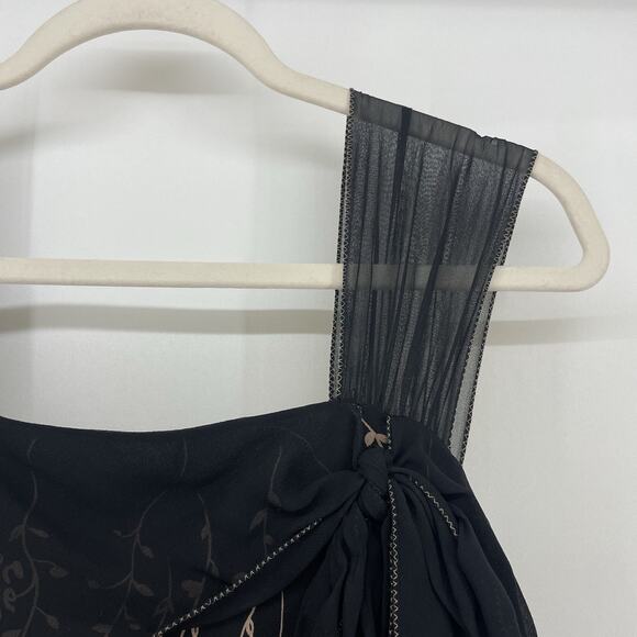 MAX Studio Size M - 1X (Runs Small) Fairy Goth SILK Sheer Maxi Dress Formal - Picture 4 of 6